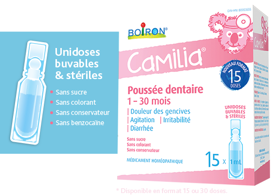 Bio Corner Maroc - Camilia est la solution pour soulager bébé pendant la  période de la poussée dentaire. Les unidoses sont pratiques à transporter  et faciles à donner. Pour plus d'informations sur